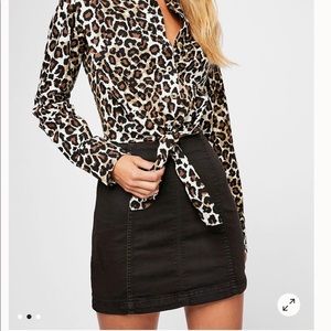 Free People Black Denim Skirt - Size 8